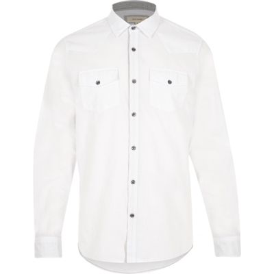 White crosshatch Western shirt